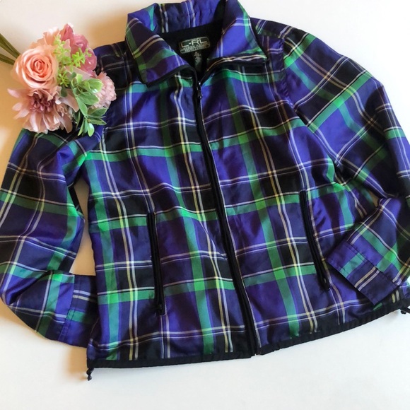 Ralph Lauren Purple Plaid Golf Jacket Ralph Lauren Women’s Plaid Golf Zip - Picture 1 of 14